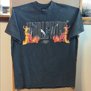 Boohoo MAN Oversized Graphic Men's Grey T-Shirt Size Medium